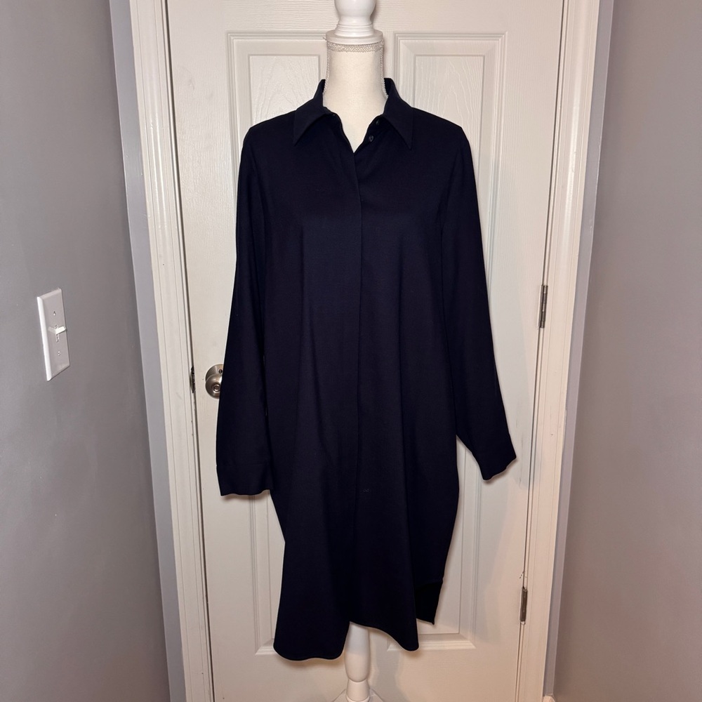 NWT COS Wool Blend Navy Blue Shirt Dress